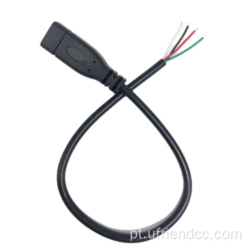 FTP USB-C para abrir o cabo de carregamento de dados de fios